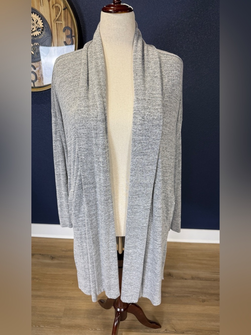 Banana Republic Gray Lightweight Open Front Long Sleeve Duster Cardigan | XL